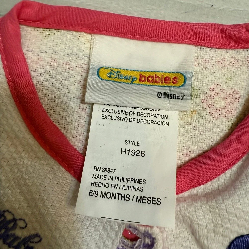 Disney baby Minnie Mouse 3 piece outfit shirt diaper cover headband‎ 6/9 m NEW